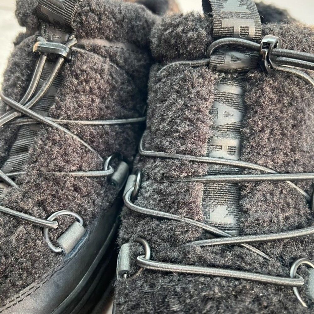 Pajar Jules Waterproof Lace Up Sherpa Nubuck Black Winter Sneaker Mule Womens 7 - Picture 10 of 14